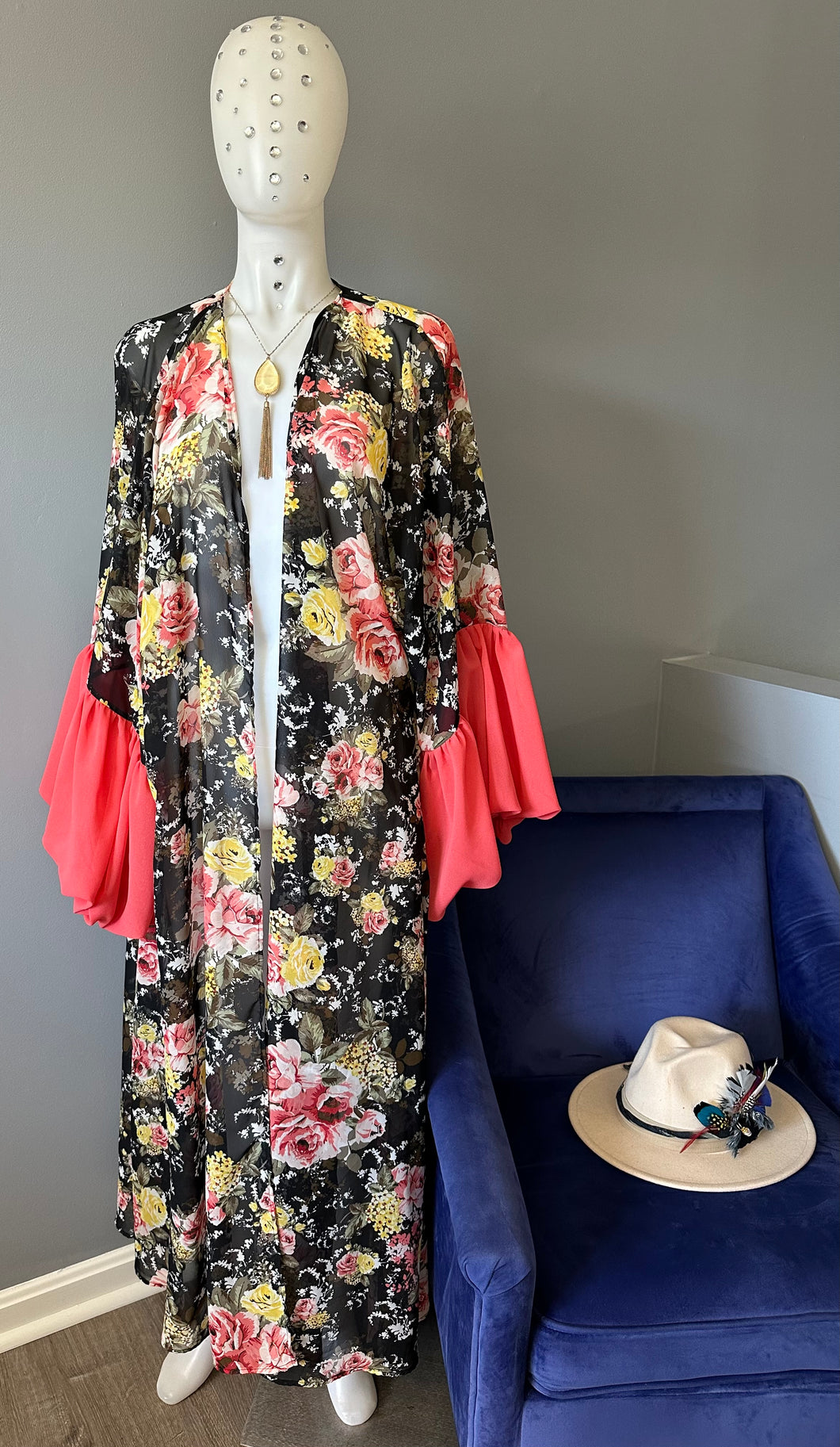 Floral Print Kimono